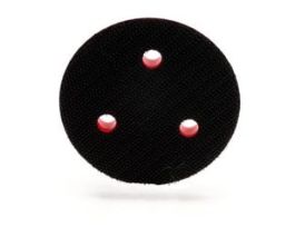 3M Xtract™ Low Profile Back-up Pad, 20350, 3 in x 1/2 in x 1/4 in-20 External, 3 Holes, Red Foam, 10 ea/Case