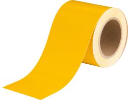Solid Color Banding Tape for Pipe Marking - Roll Form, Pressure Sensitive Vinyl, Yellow, 4" x 30'