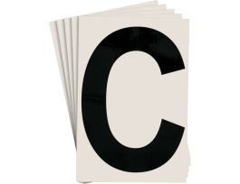 ToughStripe® Floor Marking Polyester 8 in Label Letter C Black 20/PK