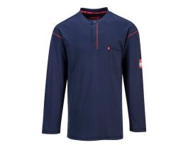 T-SHIRT CREW NECK BUTTON CTN NAVY BL M