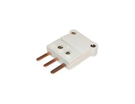 RTD Connector, White 3-Blade ANSI, Male, 5/Pk