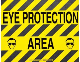 Floor Safety Eye Protection Sign, 14" H x 18" W x 0.011" D, Polyester