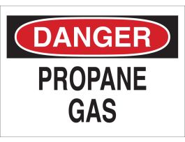 DANGER Propane Gas Sign, 10" H x 14" W x 0.035" D, Aluminum