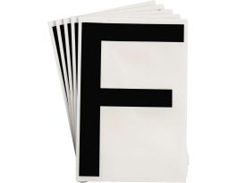 ToughStripe® Floor Marking Polyester 8 in Label Letter F Black 20/PK