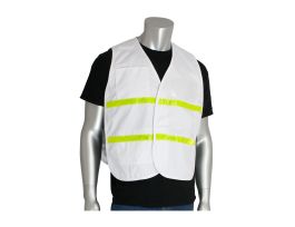 Non-ANSI IC Vest, Polyester, H&L Closure, 1in. White Gloss Tape