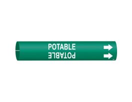 Potable Pipe Marker, Fits Pipes 4" Dia. Thru 6" Dia.