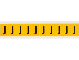 Outdoor Vinyl 1 in Black on Yellow Letters J Card of 10 Labels