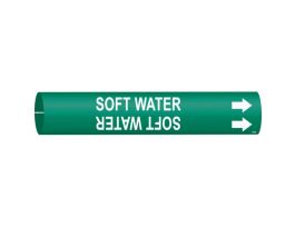 Soft Water Pipe Marker, 0.875" H x 0.875" W, Fits Pipes 1.5" Dia. Thru 2.375" Dia.