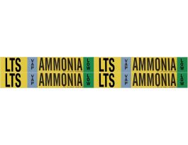 LTS VAP AMMONIA LOW Pipe Marker, 1.125" H x 7" W, Card of 4 Each, Fits Pipes .75" Dia. Thru 2.375" Dia.