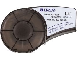 Harsh Environment Clear Polyester Labels 0.25 in W x 21 ft L WT/Clear M Series