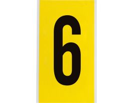 Repositionable Vinyl 6 in Black on Yellow, Numbers 6 Card
