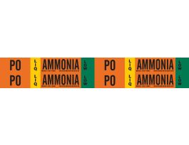 PO LIQ AMMONIA LOW Pipe Marker, 1.125" H x 7" W, Card of 4 Each, Fits Pipes 0.75" Dia. Thru 2.375" Dia.