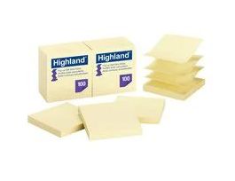 Highland™ Pop-up Self Stick Notes 6549-PuY, 3 in x 3 in