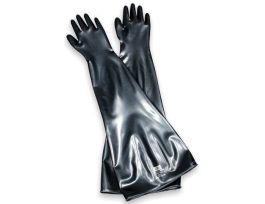 Seamless Dry Box Glove, Butyl, 8" Dia Cuff, 15mil, 32 In, Hand Specific, Black, 10