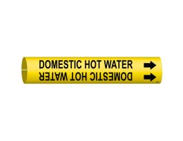 Domestic Hot Water Pipe Marker, 2" H x 2" W, Fits Pipes 2.5" Dia. Thru 3.875" Dia.