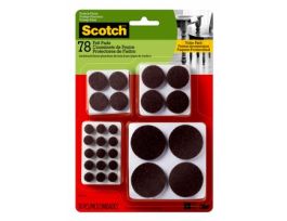 Scotch™ Round Felt Pads, SP857-NA, Multi Pack, Brown, 78pk