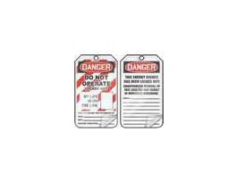 Lockout/Tagout Tag, Danger-Do Not Operate/Life on Line, 5.8x3.1", Cardstock; 25/Pk