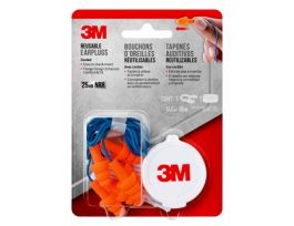 3M™ Corded Reusable Earplugs, 90716H3-DC, 3 pairs with case per pack, 10 packs/case