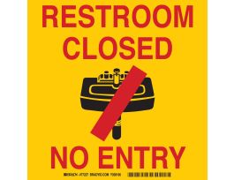 BradyCone Pictogram Labels, RESTROOM CLOSED NO ENTRY
