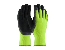 Hi-Vis Lime Grn. Acrylic Terry Shell, Blk. Latex Foam Finish, XL