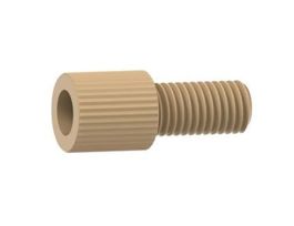 Flangeless Male Nut, Standard Knurl, Natural ETFE, 1/8" OD Tubing, 1/4-28 Flat-Bottom; 1/EA