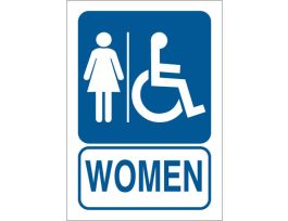 Women Sign, 10" H x 7" W x 0.006" D, Polyester