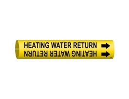 Heating Water Return Pipe Marker, 2.8125" H x 2.8125" W, Fits Pipes 4" Dia. Thru 6" Dia.