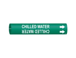 Chilled Water Pipe Marker, 0.875" H x 0.875" W, Fits Pipes 1.5" Dia. Thru 2.375" Dia.