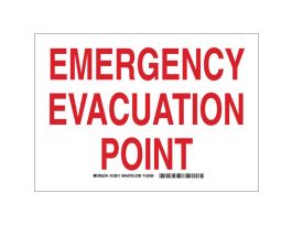 Emergency Evacuation Point Sign, 7" H x 10" W x 0.035" D