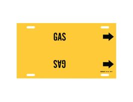 GAS Pipe Marker, 8" H x 16" W, Fits Pipes 6" Dia. Thru 7.875" Dia.
