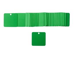 Blank Valve Tags, 2" H x 2" W, Aluminum, Green