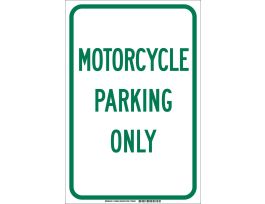 Motorcycle Parking Only Sign, 18" H x 12" W x .035" D, Aluminum