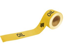 Self-Adhesive Pipe Marker: OIL1" H x 8" W, Roll of 25 Each, Fits Pipes 1.5" Dia. Thru 2" Dia.