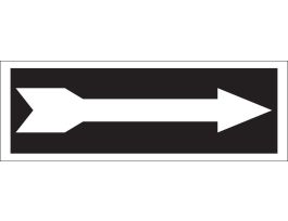Right Arrow Sign, 3.5" H x 10" W x 0.006" D, Polyester