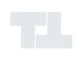 ToughStripe® Floor Marking Tape T-Shaped  Marks -  Polyester, Solid Color, White, 3" x 8"