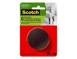 Scotch™ Round Felt Pads SP827-NA, Brown, 2 in, 6/pk
