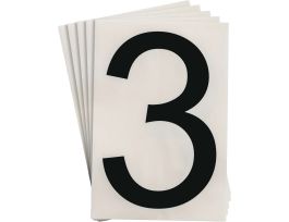 ToughStripe® Floor Marking Polyester 8 in Label Number 3 Black 20/PK
