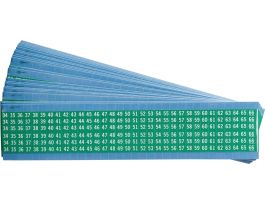 Consecutive Numbers  Wire Markers Vinyl Cloth, 34 to 66 White on Green 825 Total