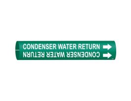 Condenser Water Return Pipe Marker, 0.8125" H x 0.8125" W, Fits Pipes 0.75" Dia. Thru 1.375" Dia.