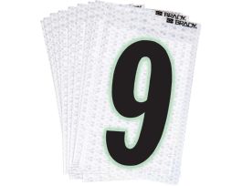 Glow in the Dark 2 in Black, Green Glow on Silver Number 9 10/PK