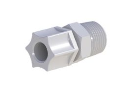 Tubing Adapter, 1/2" OD tubing x 1/2" NPT(M), Polypropylene; 5/pk