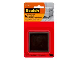 Scotch™ Caster Cups SP902-NA, Square Hard Brown 2-in 4/pk