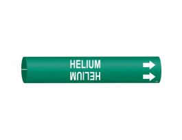 HELIUM Pipe Marker, 0.8125" H x 0.8125" W, Fits Pipes 0.75" Dia. Thru 1.375" Dia.
