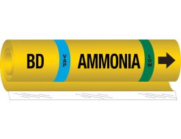 BD VAP AMMONIA LOW Pipe Marker, 26" H x 12" W, Fits Pipes 2.5" Dia. Thru 7.875" Dia.