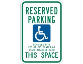 RESERVED PARKING THIS SPACE Sign, 18" H x 12" W x .035" D, Aluminum
