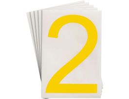 ToughStripe® Floor Marking Polyester 8 in Label Number 2 Yellow 20/PK