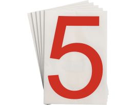 ToughStripe® Floor Marking Polyester 8 in Label Number 5 Red 20/PK