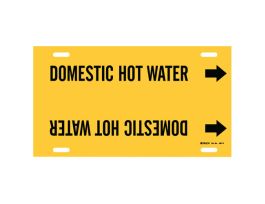 Domestic Hot Water Pipe Marker, 8" H x 16" W, Fits Pipes 6" Dia. Thru 7.875" Dia.