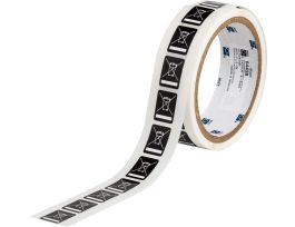 WEEE Labels, 0.8" H x 0.6" W, Roll of 500 Labels, White on Black