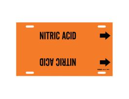 Snap-On Pipe Marker: NITRIC ACID, 24" W, Fits Pipes 8" Dia. Thru 9.875" Dia.